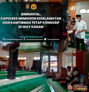 Kapolres Way Kanan Mengadakan do’a Bersama Anak yataim Piatu Mohon Keselamatan.