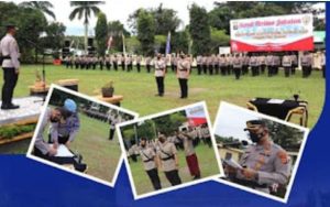Kapolres way kanan Pimpin Upacara Sertijab Wakapolres Way Kanan dan Kapolsek Pakuan Ratu