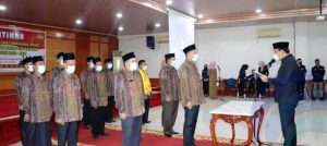 POPO ALI MELANTIK KEPENGURUSAN FORUM KERUKUNAN UMAT BERAGAMA (FKUB) KABUPATEN OKU SELATAN PERIODE 2022-2027.