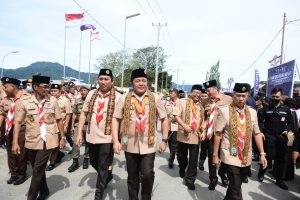 GUBERNUR SUMATERA SELATAN H. HERMAN DERU, APRESIASI PEMKAB OKU SELATAN TELAH SUKSES MENJADI TUAN RUMAH PERINGATAN HUT PRAMUKA KE-61 PROVINSI SUMATERA SELATAN TAHUN 2022.