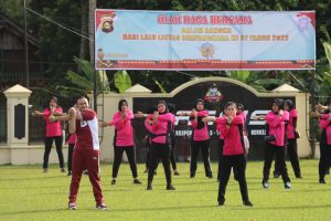 DALAM RANGKA MEMPERINGATI HUT KORPS LALU LINTAS BHAYANGKARA KE 67 TAHUN 2022 POLRES OKU SELATAN MENGGELAR OLAH RAGA BERSAMA