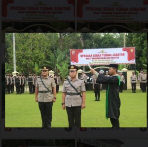 Kapolres OKU Selatan Indra Arya Yudha, SH.,SIK.,MH., Pimpin Langsung Upacara Serah Terima Jabatan Kasat Reskrim Polres OKU Selatan