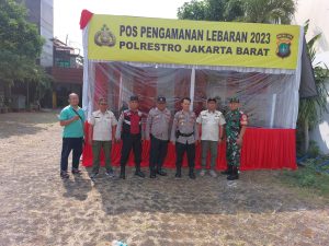 Babinsa Koramil 05/KJ Bersama Tiga Pilar Pengamanan Lebaran H- 3 Idul Fitri 1444 H