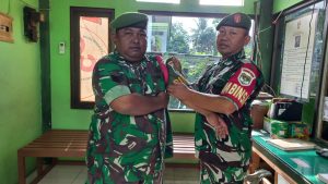 Rutinitas Serah Terima Piket Jaga Makoramil Babinsa 05/KJ Kodim 0503/JB