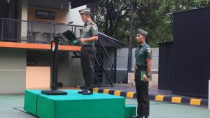 Danrem 052/Wkr, Brigjen TNI Putranto Gatot SH,S.Sos.,M.M. Bertindak Sebagai Irup Membacakan Amanat Pangdam Jaya