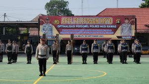 Polres Mura, menggelar Apel Pelepasan KRYD Optimalisasi Personel Polres Mura, Dalam Rangka Pencegahan dan Penanggulangan Karhutlabun Daerah Gambut di Desa Lubuk Tua, Kecamatan Muara Kelingi, Kabupaten Mura