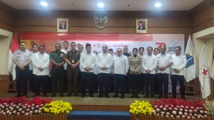 Danramil 07/KB Mayor Kav Dwi Joko Purnomo Mewakili Dandim 0503/JB Hadiri Pengukuhan dan Pembukaan Bulan Dana PMI
