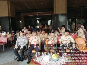 Danramil 07/KB Mayor Kav Dwi Joko Purnomo Mewakili Dandim 0503/JB Hadiri Upacara Peringatan Hari Pramuka ke 62