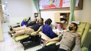 Donor Darah Personel Sihumas Polres Tangsel Sambut HUT Humas Polri Ke-72
