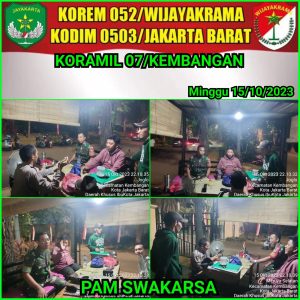 Giat Monitoring Siskamling,Babinsa Koramil 07/KB Sertu Rahmat Ajak Tingkatkan Keamanan Lingkungan
