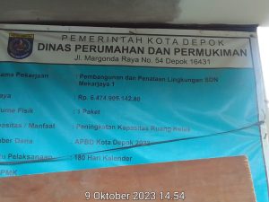 Proyek Pembangunan SDN Mekarjaya 1 Depok, Lolos Dari Pengawasan Disrumkim