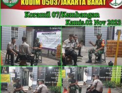 Babinsa Koramil 07/KB Sertu Yulianto Monitoring Siskamling di Wilayah Binaan