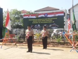 Danramil 07/KB Mayor Kav Dwi Joko Purnomo Pimpin Apel Penerimaan Anggota dan Pelantikan Dewan Saka Wira Pramuka