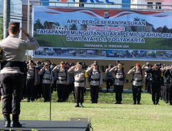 Memasuki Tahap Pemungutan Suara, Polda DIY Gelar Apel Pergeseran Pasukan