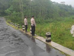 Polsek Pakem Pantau Kenaikan Debit Air di Sungai Boyong