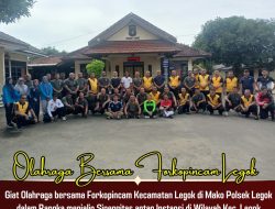 Perkuat Sinergitas, Polsek Legok Olahraga bersama Forkopincam