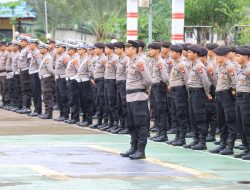 Gelar Apel Pasukan Operasi Ketupat Kapuas 2024 Pengamanan Idul Fitri 1445 H di Polres Melawi