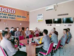Analisa Dan Evaluasi (Anev) Harian Anggota Polres Tebo bersama Satgas OPS ketupat 2024