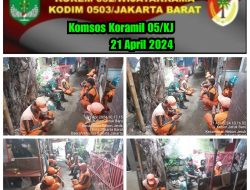 Waspada Lingkungan sekitar, Babinsa Koramil 05/KJ Komsos Bersama Para Petugas PPSU