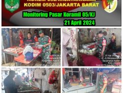 Babinsa Serka Yusuf Iskandar Cek Harga dan Ketersediaan Sembako di Pasar Tradisional