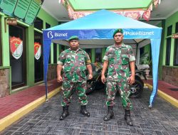 Serah terima tugas jaga Makoramil 05/KJ diserahterimakan Oleh Personil Babinsa