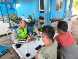 Satlantas Polres Lahat Bersama UPPKB Merapi Sosialisasi Dan Penindakan Terhadap Sopir Angkutan Expidisi