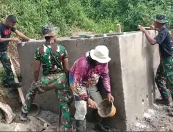 TNI Bersama Masyarakat Bahu Membangun Penampungan Air Bersih Pada Kegiatan TMMD ke 120 kodim 0621/kab Bogor