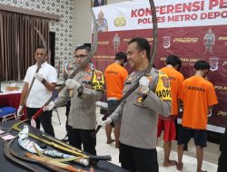 Polres Metro Depok Ringkus Gangster yang Bacok Warga di Cimanggis