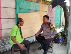 Bhabinkamtibmas Kelurahan Kebon kosong melakukan monitoring Kegiatan Posyandu Balita.