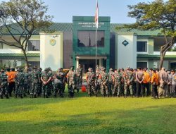130 Personil Gabungan Ikuti Upacara Latihan Mitigasi Bencana Alam di Makodim 0621/Kab Bogor