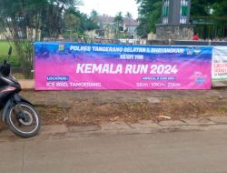 Semarakan Kemala Run Polres Tangerang Selatan dan Jajaran Lakukan Pemasangan Spanduk
