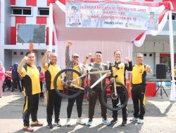Polres Lahat Gelar Gerak jalan Santai Bersama Forkopimda dalam Rangka Hari Bhayangkara ke 78