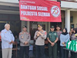 Sambut Ulang Tahun Bhayangkara ke – 78 Polresta Sleman Selenggarakan Bakti Sosial dan Bedah Rumah.
