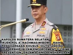 Kapolda Sumatera -Selatan Mendapatkan Penghargaan Khusus OustandingLeadership inLaw.Di Ajang CNN Indonesia Awards.