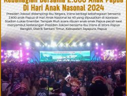 Presiden Jokowi Dan Ibu Iriana Berbagi Kebahagian Bersama 2.600 Anak Papua Di HAN 2024