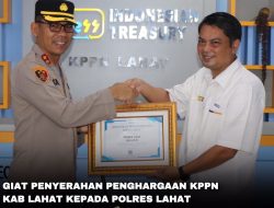 Kapolres Sinaga AKBP God Sinaga Terima Penghargaan Dari KPPN Lahat