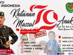 alam Rangka HUT RI Ke-79, Letkol Inf Anton Prasety Komando Distrik Militar Kodim 0621 Selenggarakan Khitanan Massal