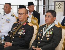 Kapolda Sumatera Selatan beserta jajaran TNI dan FORKOPINDA menyaksikan detik-detik Proklamasi HUT RI ke – 79,Secara Virtual di Padepokan Griya Agung Palembang