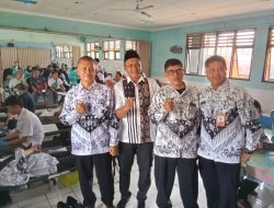 Kegiatan Donor Darah Pada HUT PGRI ke 79 Kabupaten Bogor Berlangsung Sukses, Di Ruanga Kelas SMPN 1 Parung Panjang, Kabupaten Bogor