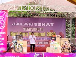 Memeriahkan Hari Guru Nasional 2024, SMKN 10 Kabupaten Tangerang Gelar Jalan Sehat.