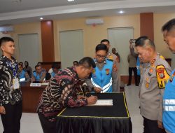 Pimpin Pakta Integritas Penerimaan Terpadu Anggota Polri, Kapolda Sulteng : Mewujudkan proses penerimaan yang Clear and Clean
