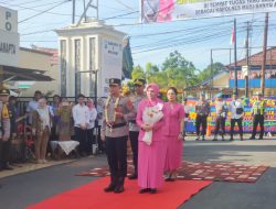 Teradisi Pedang Pora Penyambutan Kapolres Lahat AKBP.Novi Edyanto,SIK,MIK. Di Mako Polres lahat.