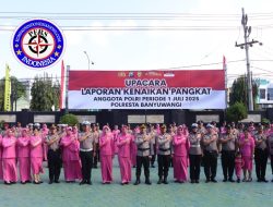 54 Personel Naik Pangkat, Polresta Banyuwangi Gelar Upacara Kenaikan Pangkat Polri