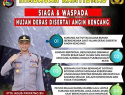 Kapolsek Jonggat Himbau Masyarakat Siaga dan Waspada terhadap Hujan Deras*
