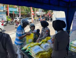 Polresta Banyuwangi bersama Jajaran polsek dan Bulog gelontorkan Puluhan Ton Beras Murah secara serentak