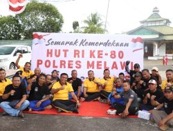 Sukses Laksanakan Senam Merdeka HUT RI ke – 80 Gabungan Awak Media di Halaman Mapolres Melawi