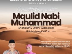 Ucapan selamat dari Kapolsek Jonggat beserta staf dan Bhayangkari kepada umat Islam dalam memperingati Maulid Nabi Muhammad SAW 12 Rabiul Awal 1447 H