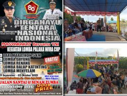 Semarak Meriah HUT TNI Ke 80 Tahun 2025, Danramil 07/Pagimana Membuka Tournament Lomba Palaka Wira CUP Tahun 2025