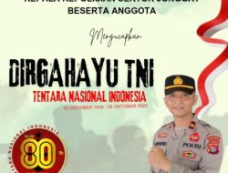 Kapolsek Jonggat IPTU Agus Priyatno, S.H. Ucapkan Selamat Hari Ulang Tahun ke-80 Tentara Nasional Indonesia: “TNI Prima, TNI Rakyat, Indonesia Maju