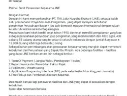 Kepada Yth, Bapak / Ibu Management DI Tempat Perihal: Surat Penawaran JNE